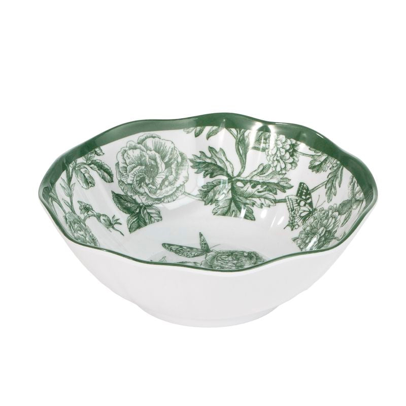 PLATO HONDO MELAMINA FLOR VERDE 20CM