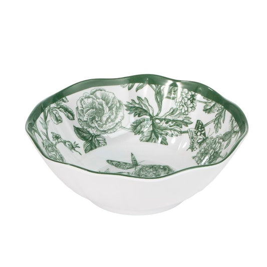 PLATO HONDO MELAMINA FLOR VERDE 20CM