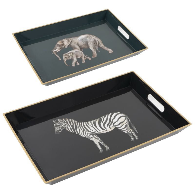BANDEJA CON ASAS CEBRA / ELEFANTE