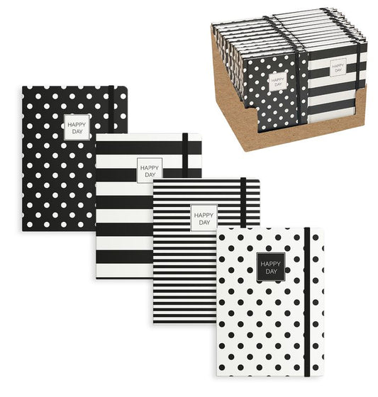 LIBRETA CON GOMA BLACK&WHITE