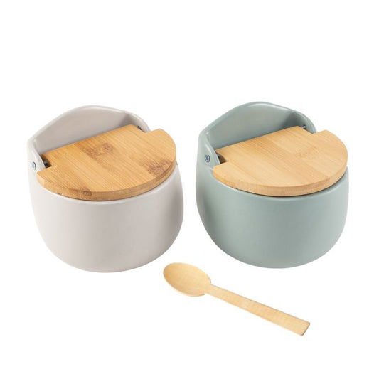 AZUCARERO TAPA BAMBU CON CUCHARA