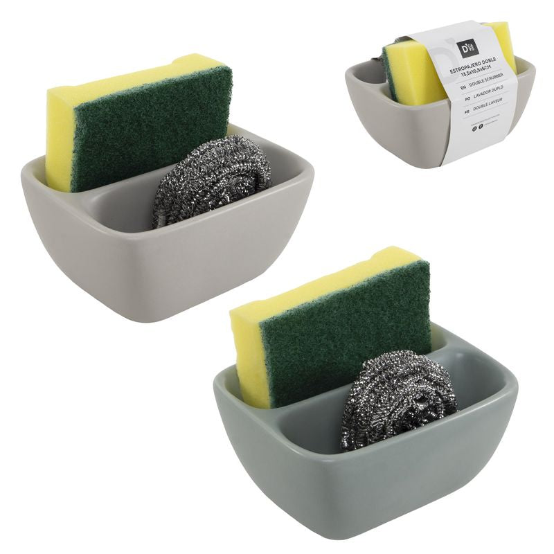 ESTROPAJERO DOBLE CON 2 ESTROPAJOS