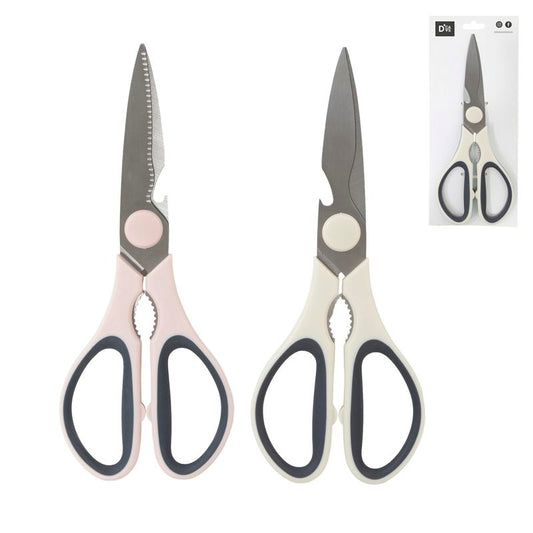 TIJERAS COCINA ROSA Y BLANCO ROTO