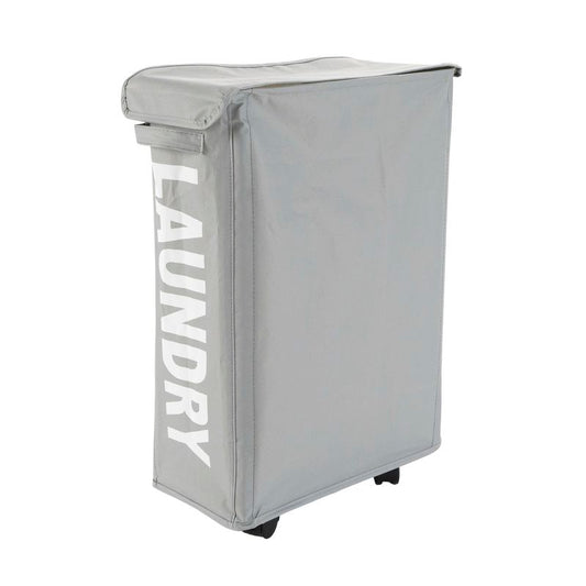 CESTO PARA LA ROPA 46L CON RUEDAS GRIS