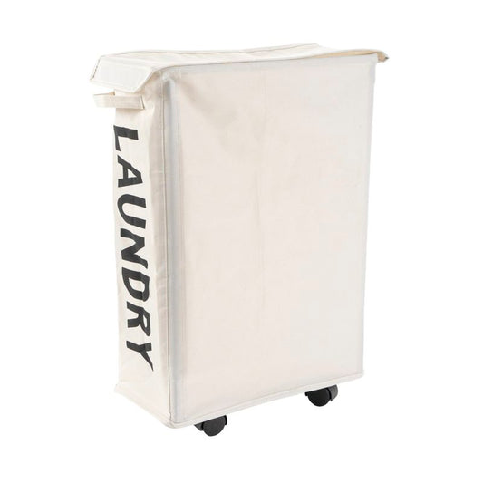 CESTO PARA LA ROPA 46L CON RUEDAS NATURAL