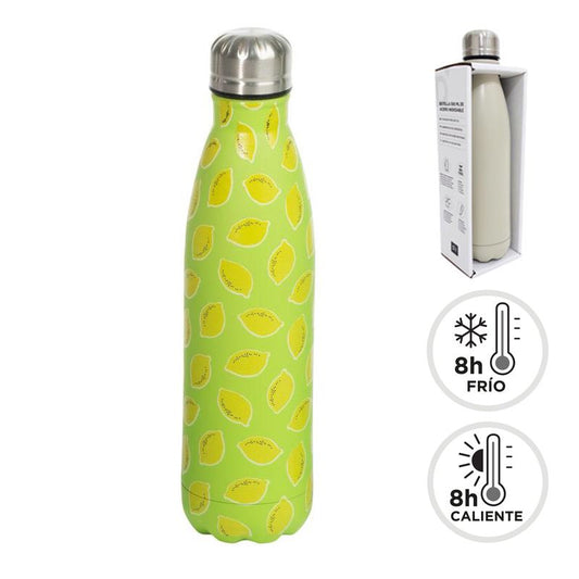 BOTELLA ACERO INOX. DOBLE CAPA 500ML FRUTAS