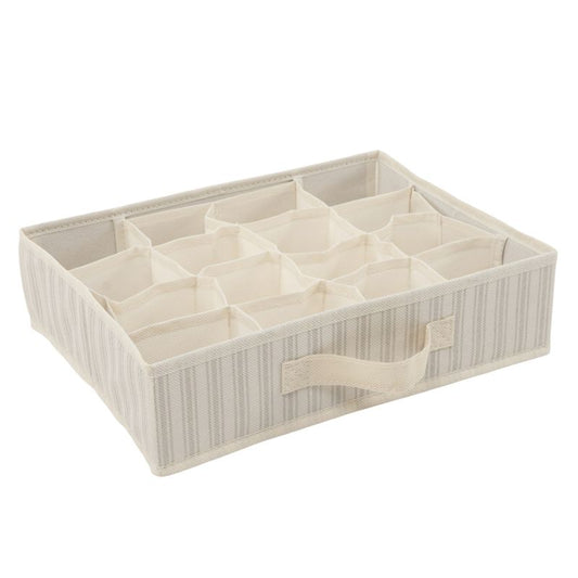 ORGANIZADOR 16 DPTOS. RAYAS BEIGE