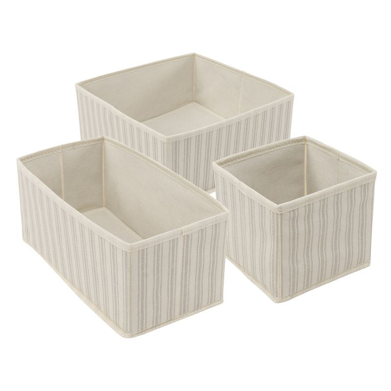 JUEGO DE 3 ORGANIZADORES RAYAS BEIGE