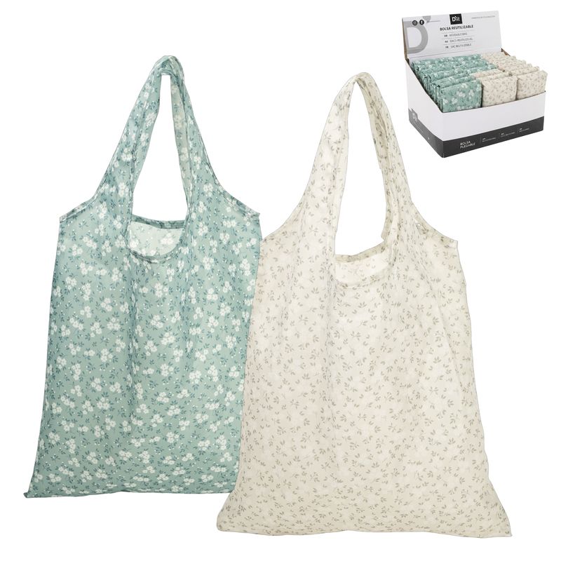 BOLSA COMPRA PLEGABLE FLORES