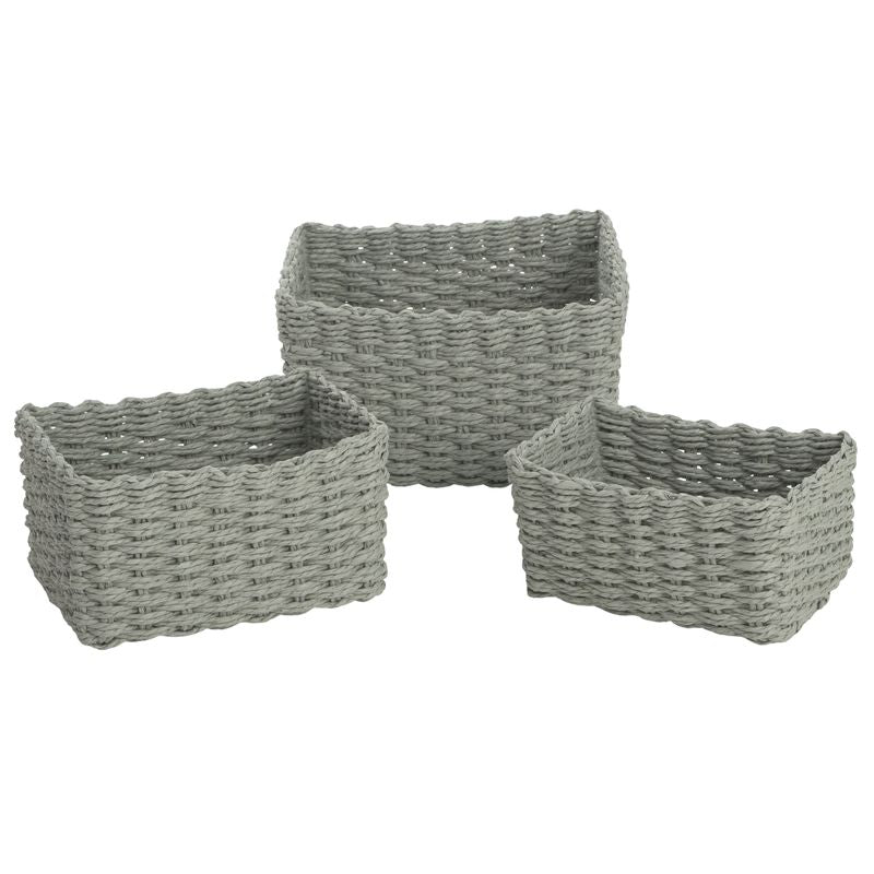 JUEGO 3 CESTAS RECTANGULARES GRIS