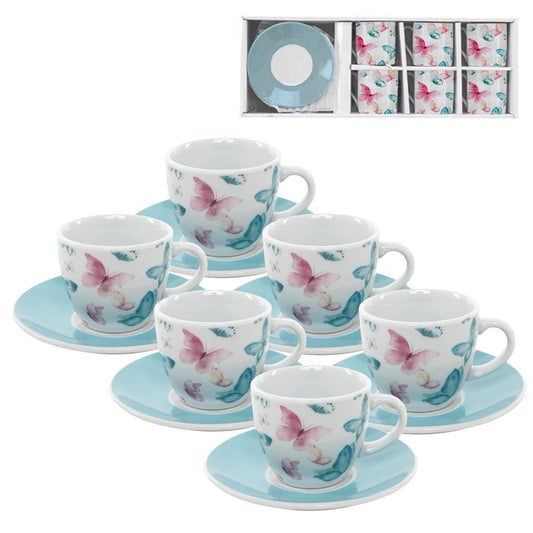 JUEGO CAFE 6X90ML MARIPOSAS