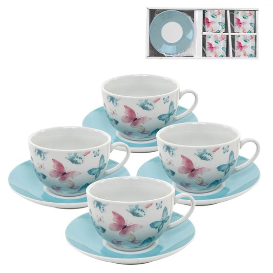 JUEGO DE CAFE 4X220ML MARIPOSAS