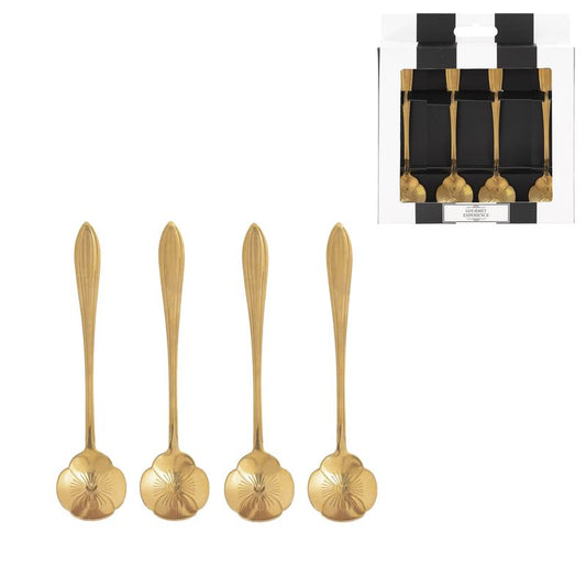 JUEGO 4 CUCHARAS DE CAFE FLOR