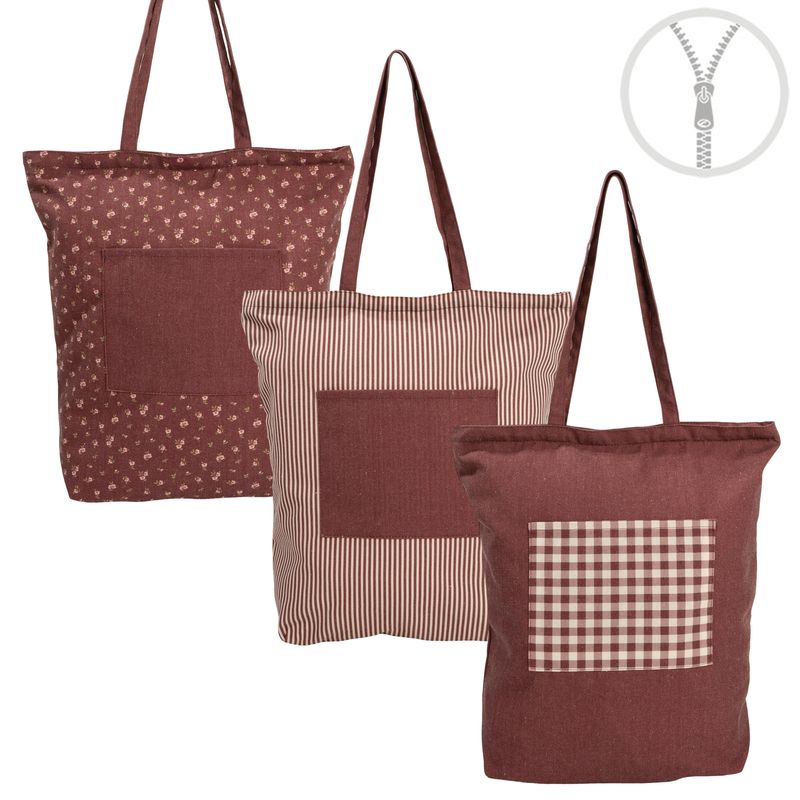 BOLSA ALGODON CON CREMALLERA Y BOLSILLO CORINTO