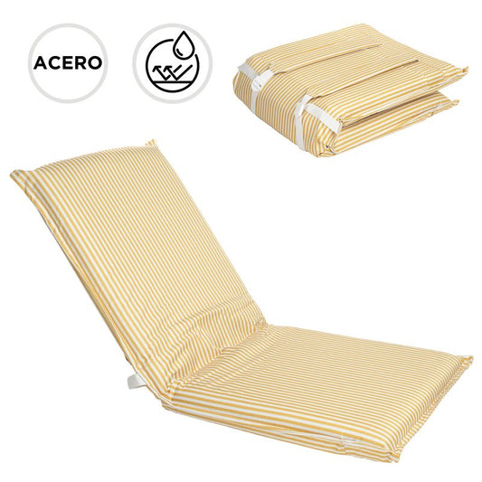 RESPALDO PLAYA PLEGABLE CON ASAS RAYAS AMARILLO
