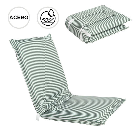 RESPALDO PLAYA PLEGABLE CON ASAS RAYAS VERDE