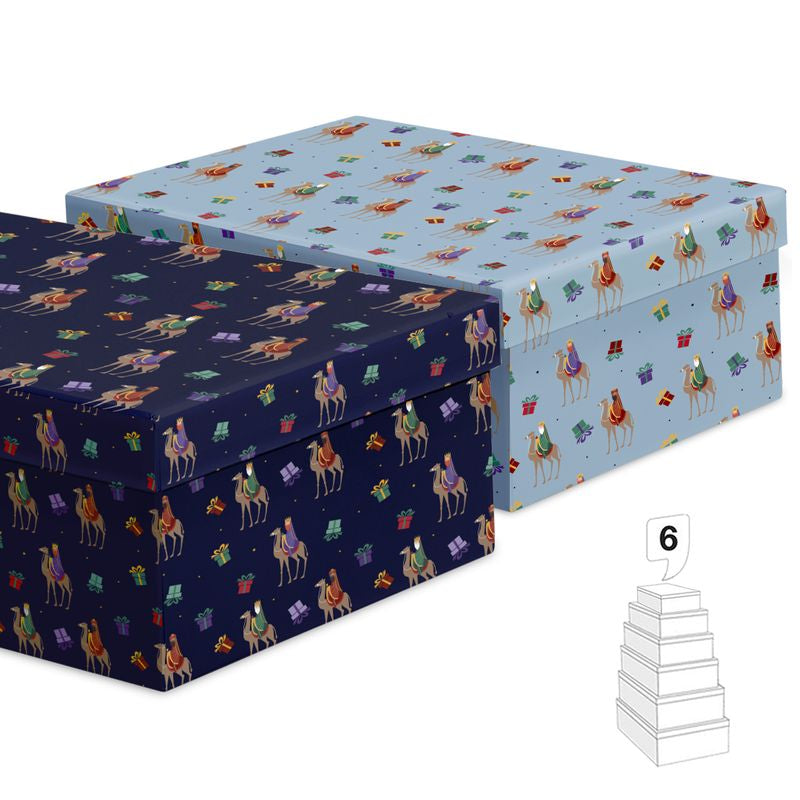 CAJAS REYES MAGOS AZUL 6 TAMAÑOS