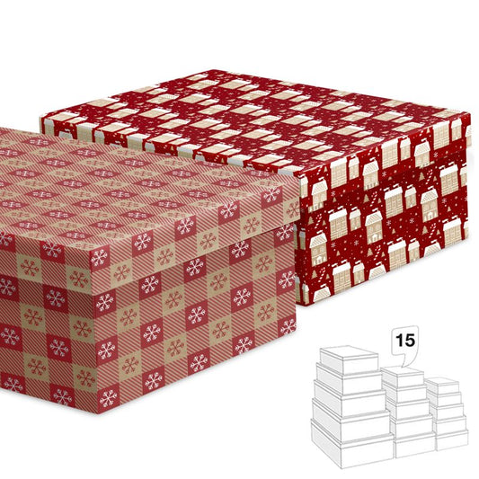 CAJAS CRAFT NAVIDAD ROJAS