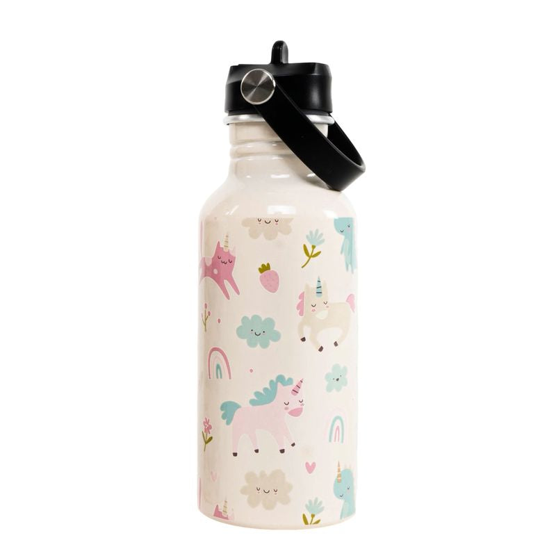 BOTELLA ALUMINIO 600ML UNICORNIOS