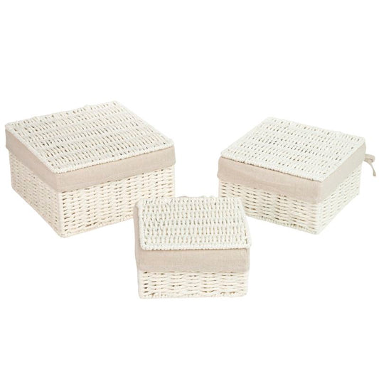 CESTA CON TAPA PAPEL BLANCO
