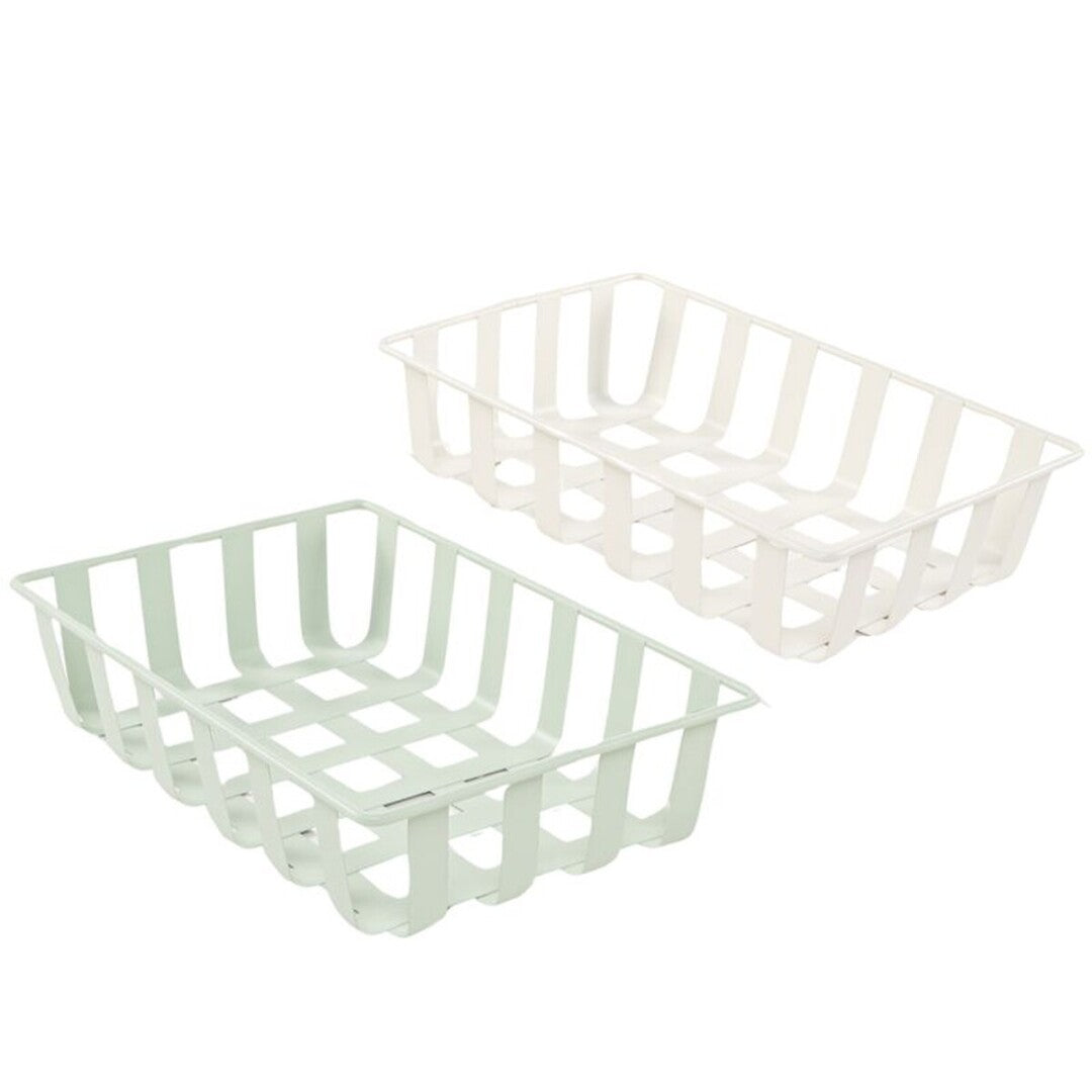 CESTA METAL ALARGADA MINT