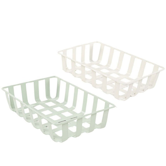 CESTA METAL ALARGADA MINT