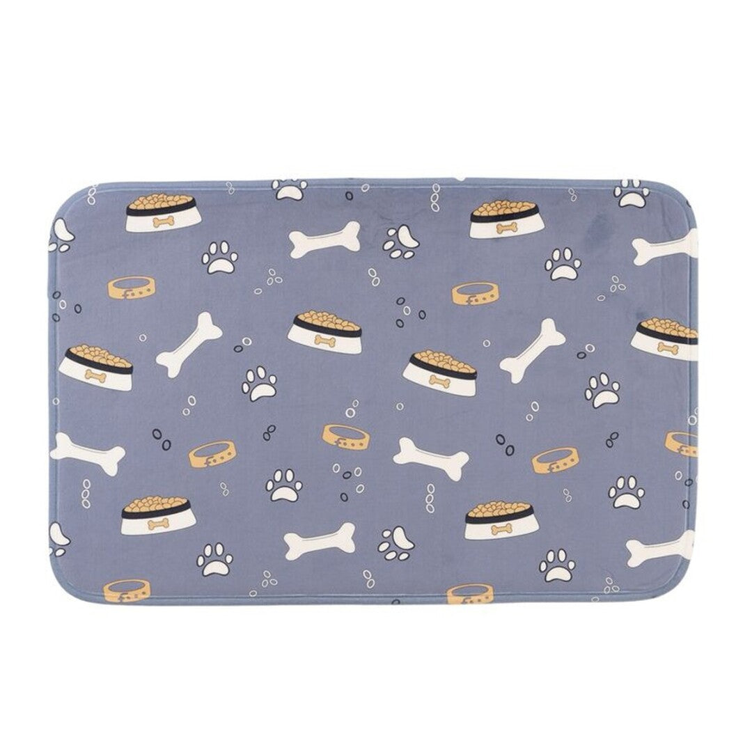 ALFOMBRA AZUL COMEDERO PERROS 40X60CM
