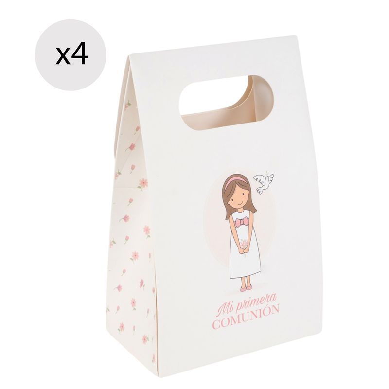 JUEGO DE 4 CAJAS PARA REGALOS COMUNION NIÑA