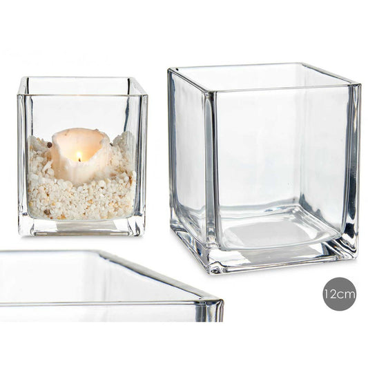 PORTAVELAS CRISTAL 12X12CM