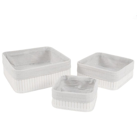 CESTAS CUADRADAS BAMBU BLANCO
