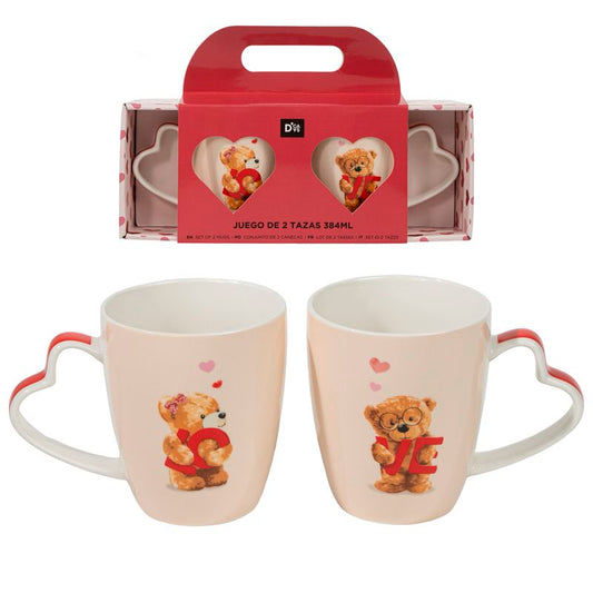 JUEGO DE 2 MUGS 384ML AMOR