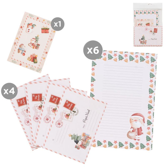 JUEGO DE 6 CARTAS CON 4 SOBRES PAPA NOEL