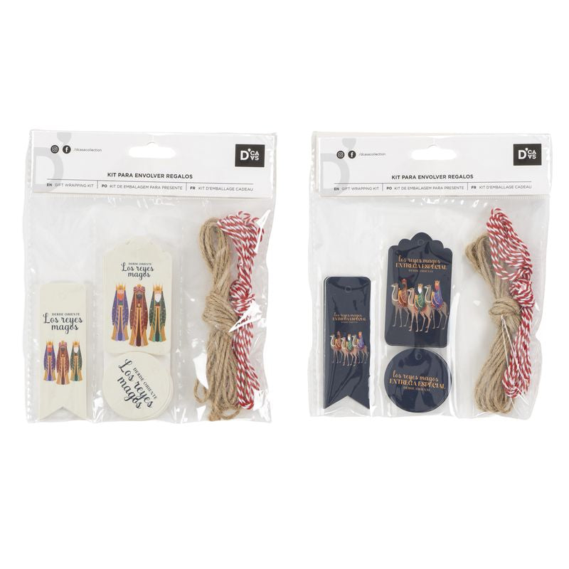 JUEGO PARA ENVOLVER REGALOS 25 PIEZAS REYES MAGOS