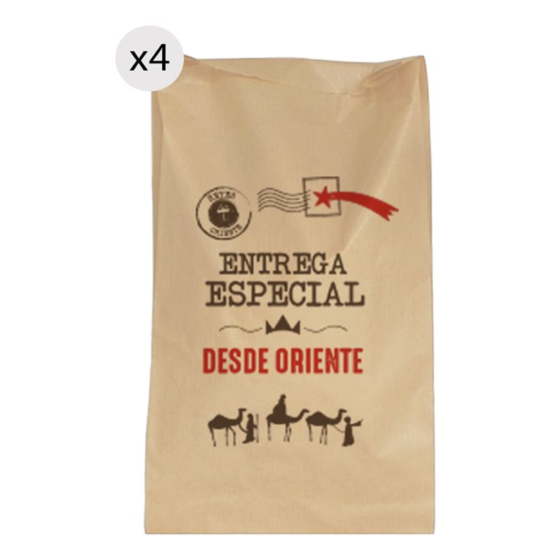 JUEGO DE 4 SOBRES DE REGALO 25X40 NAVIDAD