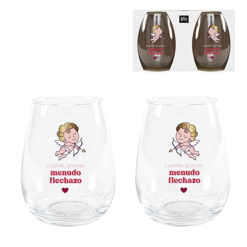 JUEGO DE 2 VASOS 500ML AMOR