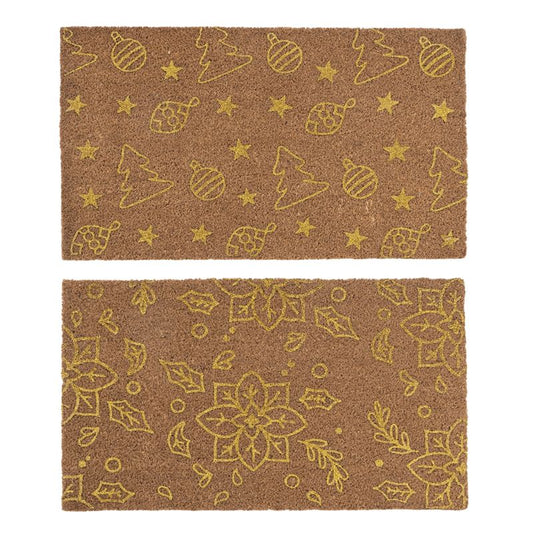 FELPUDO 40X70 ANTIDES. NAVIDAD PURPURINA ORO