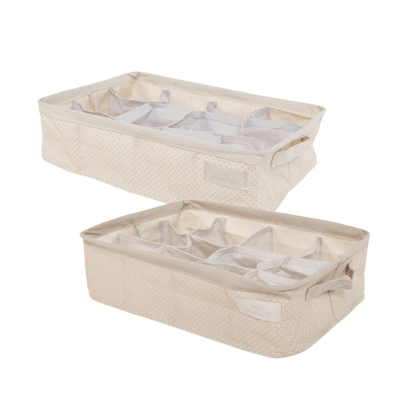 ORGANIZADOR 12 DPTOS. TOPOS BEIGE