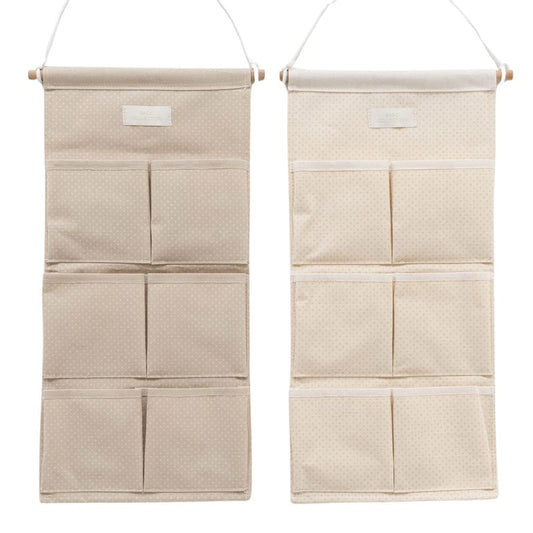 ORGANIZADOR DE PARED 6 BOLS. TOPOS BEIGE