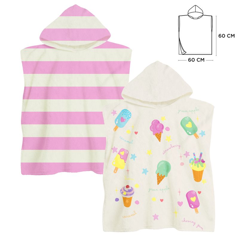 PONCHO MICROFIBRA INFANTIL TALLA UNICA 3-7 AÑOS NIÑA
