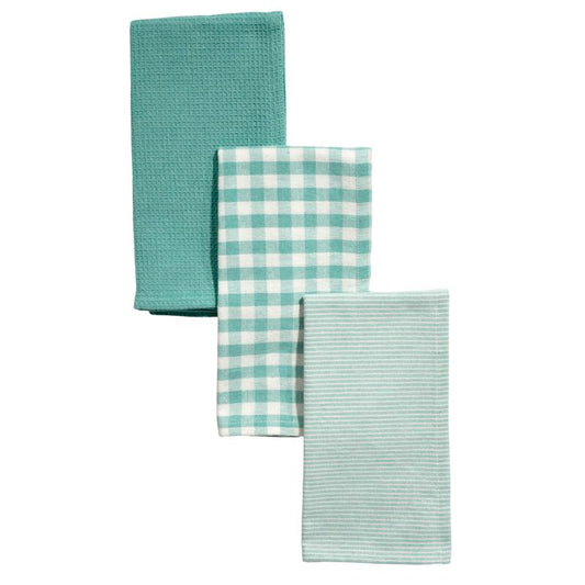 JUEGO DE 3 PAÑOS TURQUESA