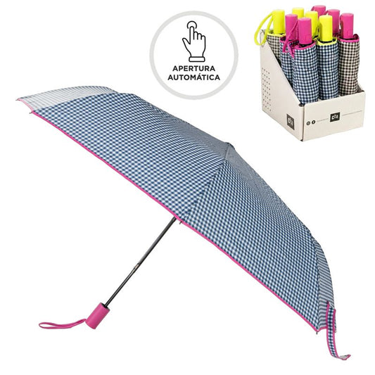 PARAGUAS PLEGABLE AUTO. FIBRA ANTIVIENTO VICHY