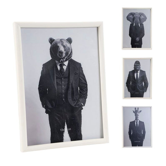 PORTAFOTOS ANIMAL BLANCO 13X18CM