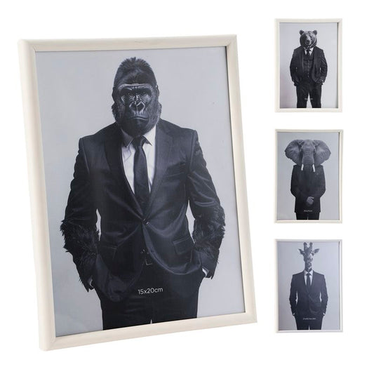 PORTAFOTOS ANIMAL BLANCO 15X20CM