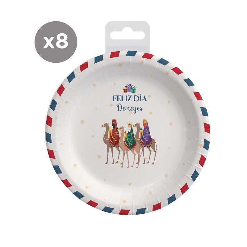 JUEGO DE 8 PLATOS 18CM REYES MAGOS