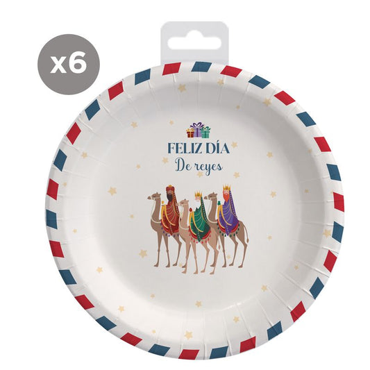 JUEGO DE 6 PLATOS 23CM REYES MAGOS