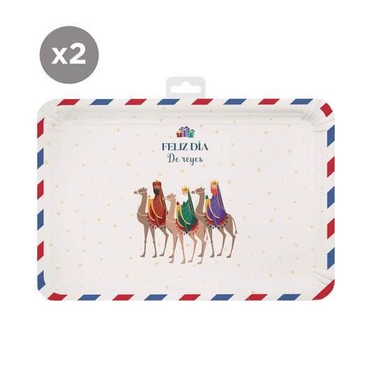 JUEGO DE 2 BANDEJAS 25X34CM REYES MAGOS