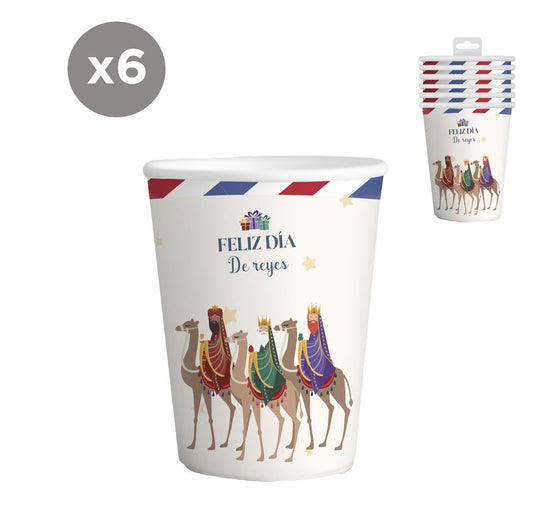 JUEGO DE 6 VASOS 266ML REYES MAGOS