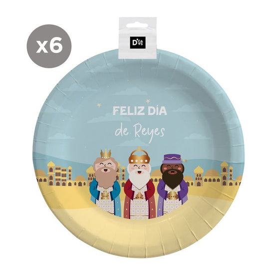JUEGO DE 6 PLATOS 23CM REYES MAGOS