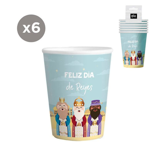 JUEGO DE 6 VASOS 266ML REYES MAGOS