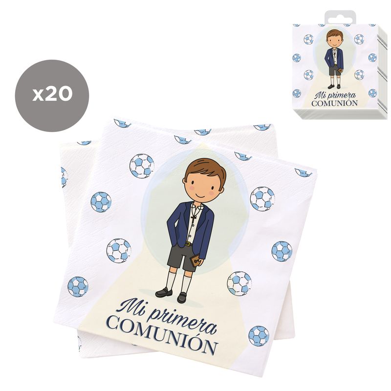 JUEGO DE 20 SERVILLETAS 33X33 COMUNION NIÑO